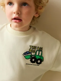 Next Buttermilk Yellow Digger Back Printed Crew Neck Jersey Sweatshirt (3mths-7yrs) Sale