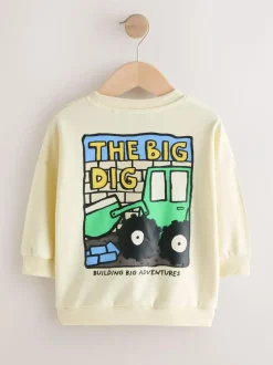 Next Buttermilk Yellow Digger Back Printed Crew Neck Jersey Sweatshirt (3mths-7yrs) Sale