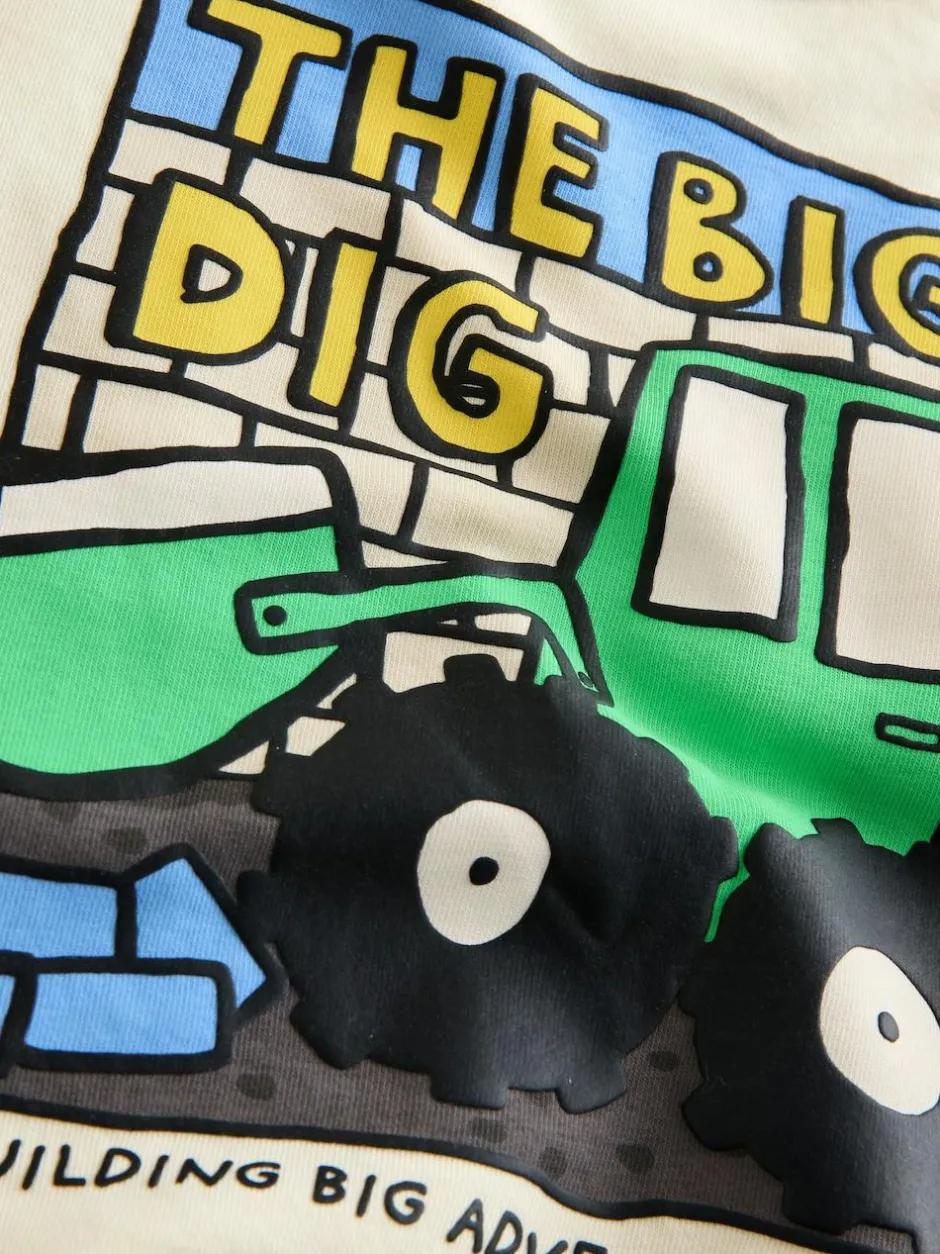Next Buttermilk Yellow Digger Back Printed Crew Neck Jersey Sweatshirt (3mths-7yrs) Sale