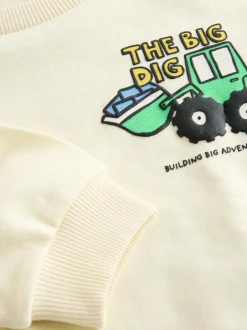 Next Buttermilk Yellow Digger Back Printed Crew Neck Jersey Sweatshirt (3mths-7yrs) Sale