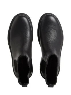 Calvin Klein Black Leather Airfit Lugged Chelsea Boots Best