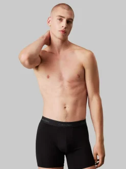 Calvin Klein Icon Cotton Stretch Boxer Briefs 3 Pack Black/Blue Tonal Hot