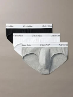 Calvin Klein 3 Pack Briefs - Icon Cotton Stretch Black/White/Grey