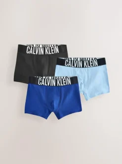 Calvin Klein 3 Pack Boys Trunks Intense Power Blue Outlet