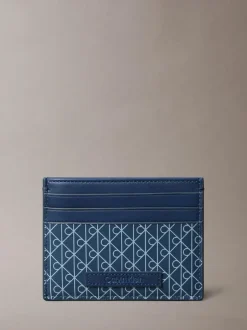Calvin Klein Allover Monogram Logo Card Holder Blue Sale