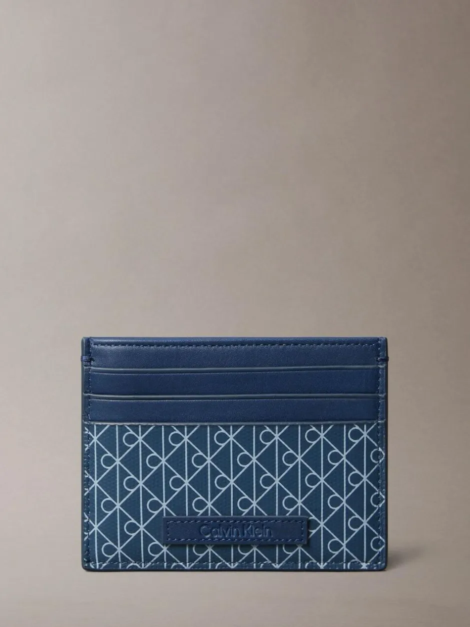 Calvin Klein Allover Monogram Logo Card Holder Blue Sale