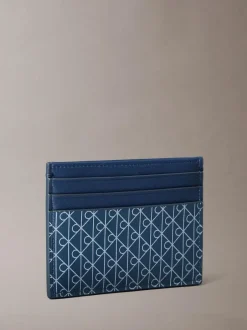 Calvin Klein Allover Monogram Logo Card Holder Blue Sale