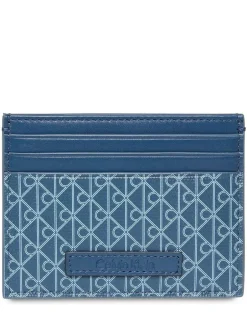 Calvin Klein Allover Monogram Logo Card Holder Blue Sale