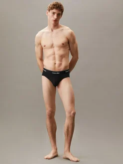 Calvin Klein 3 Pack Briefs - Icon Cotton Stretch Tonal Black/Tonal Black/Tonal Black Hot