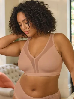 Next B-H Total Support Non Wire Ultimate Comfort Bra Caramel Nude New