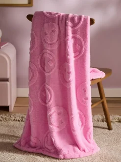 Next Carved Happy Faces Fleece Throw Clearance