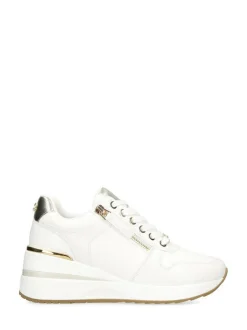 Carvela High Rise Wedge Trainers Gold Chrome Discount