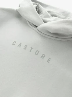 Castore Logo Oversized Heavyweight Cotton Hoodie Light Grey