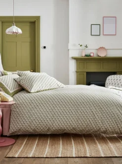 Cath Kidston 180 Thread Count Duvet Cover and Pillowcase Set Green Scarf Outlet