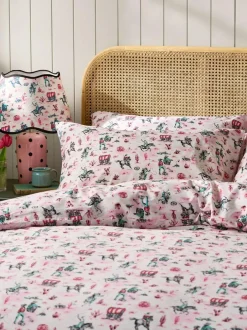 Cath Kidston 100% Cotton Duvet Cover and Pillowcase Set Pink Cowgirl Clearance
