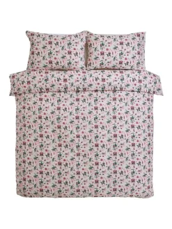 Cath Kidston 100% Cotton Duvet Cover and Pillowcase Set Pink Cowgirl Clearance