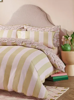 Cath Kidston 180 Thread Count Duvet Cover and Pillowcase Set Pink Tiny Town Best