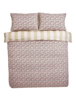 Cath Kidston 180 Thread Count Duvet Cover and Pillowcase Set Pink Tiny Town Best