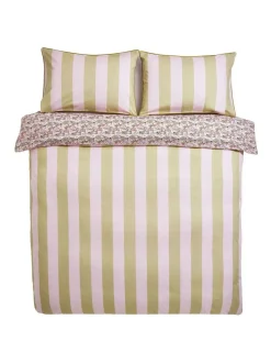 Cath Kidston 180 Thread Count Duvet Cover and Pillowcase Set Pink Tiny Town Best