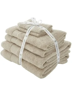 Catherine Lansfield 6 Piece Anti-Bacterial Towel Bales Natural Outlet
