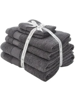 Catherine Lansfield 6 Piece Anti-Bacterial Towel Bales Grey Discount