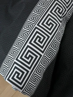 Catherine Lansfield Black Artemis Greek Key Reversible Duvet Cover Set