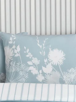 Catherine Lansfield Blue Meadowsweet Floral Reversible Duvet Cover Set Sale