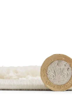 Catherine Lansfield Cream Cosy Diamond Washable Rug Hot