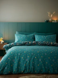 Catherine Lansfield Enchanted Twilight Animals Duvet Cover and Pillowcase Set Green Online