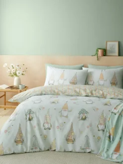 Catherine Lansfield Green Spring Gonks Reversible Duvet Cover Set