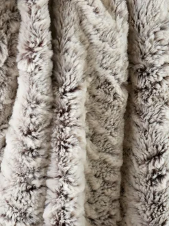 Catherine Lansfield Grey Wolf Faux Fur Blanket Throw New