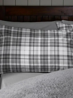 Catherine Lansfield Cosy Sherpa Check Duvet Cover Set Grey