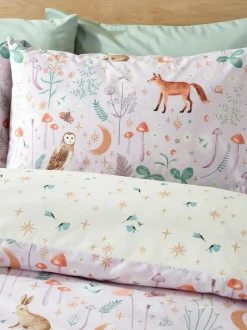 Catherine Lansfield Enchanted Twilight Animals Duvet Cover and Pillowcase Set Lilac Sale