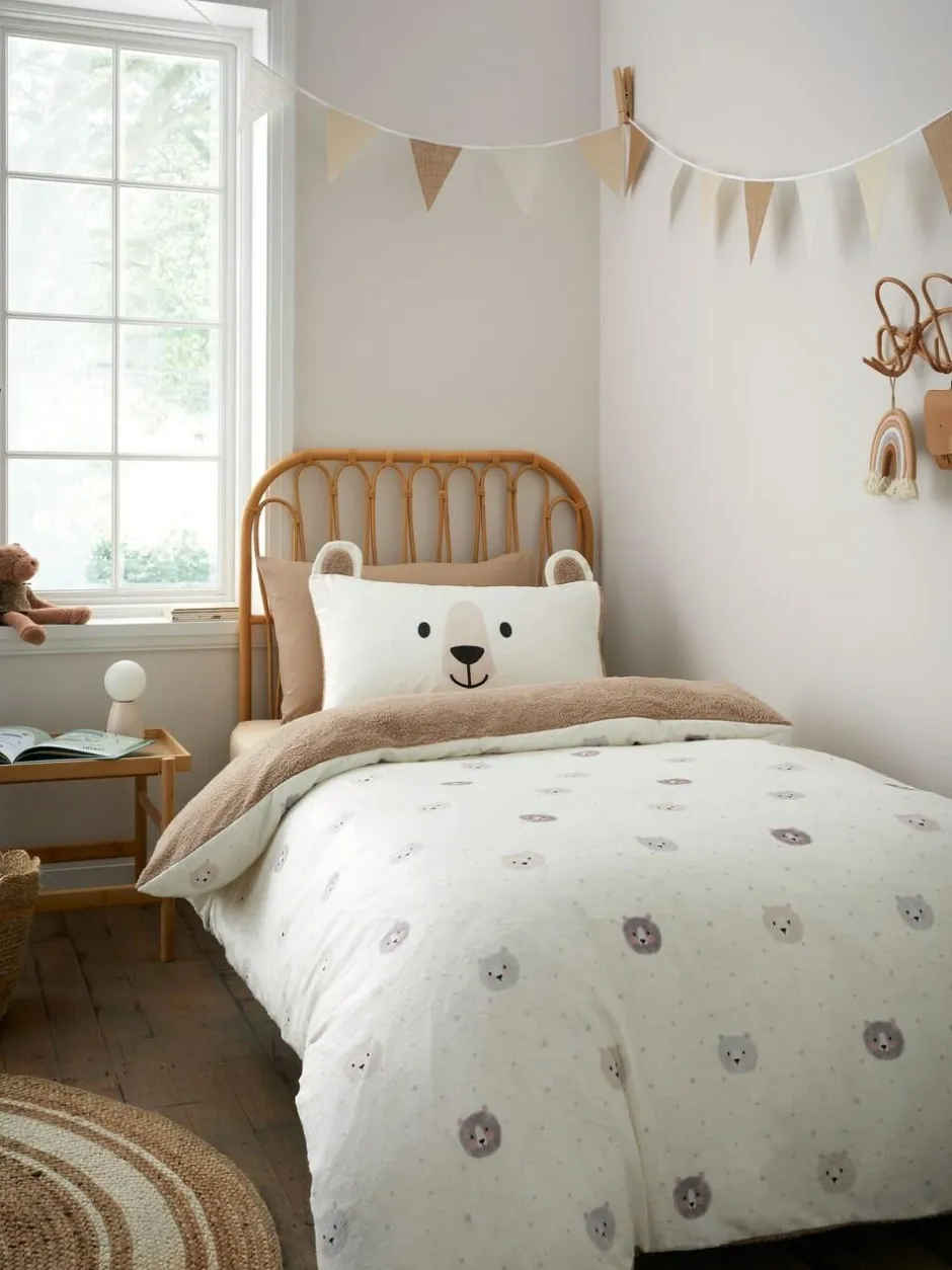Catherine Lansfield Natural Cosy Bear So Soft Duvet Cover Set Hot