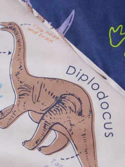 Catherine Lansfield Natural Prehistoric Dinosaurs Reversible Duvet Cover Set Outlet