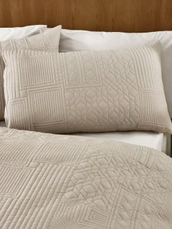 Catherine Lansfield Folkstone Geo Duvet Cover Set Natural Outlet