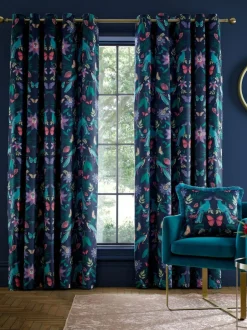 Catherine Lansfield Navy Blue Curtains Outlet