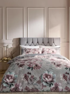 Catherine Lansfield Pink Dramatic Floral Duvet Cover And Pillowcase Set Hot