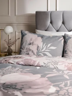 Catherine Lansfield Pink Dramatic Floral Duvet Cover And Pillowcase Set Hot