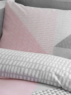 Catherine Lansfield Pink Larsson Geo Duvet Cover and Pillowcase Set Best
