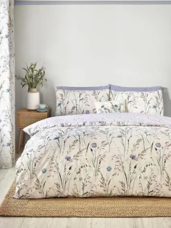 Catherine Lansfield Purple Grasmere Floral Reversible Duvet Cover Set Best