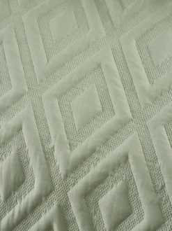 Catherine Lansfield Jacob Geo Soft Touch Non-Iron Duvet Cover Set Sage Green Clearance