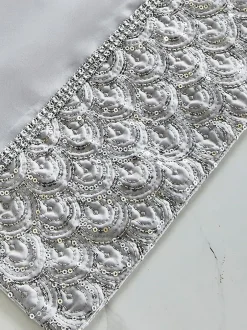 Catherine Lansfield Set of 4 Deco Sequin Dining Placemats Silver Hot
