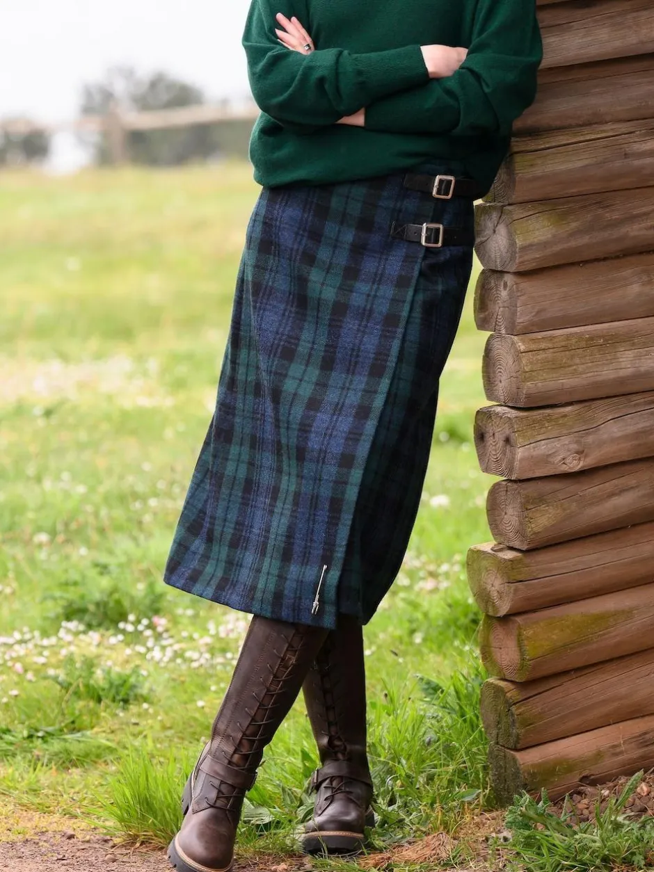 Celtic & Co. Midi Celt Kilt Skirt Green