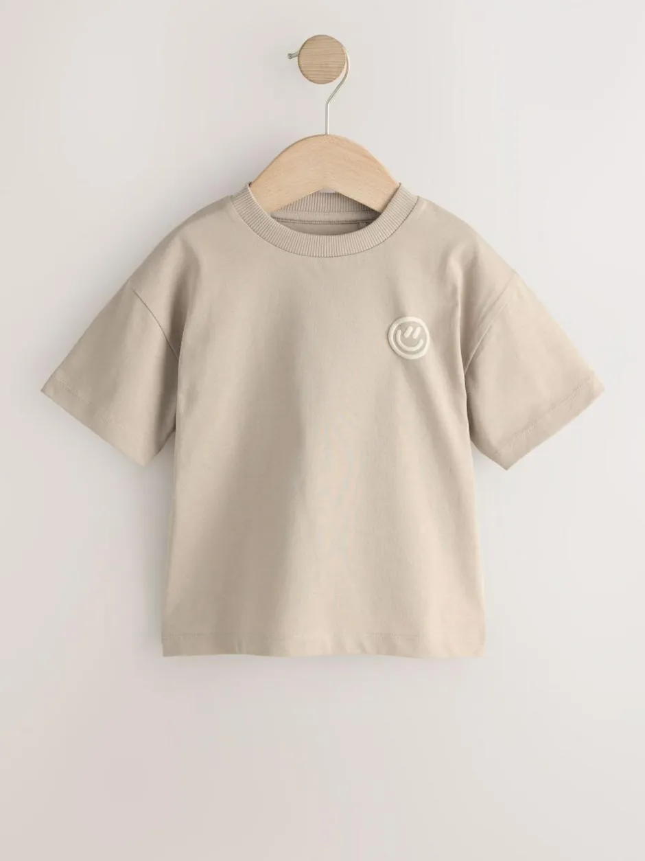 Next Cement Smile Short Sleeve Small Graphic T-Shirt (3mths-7yrs) New