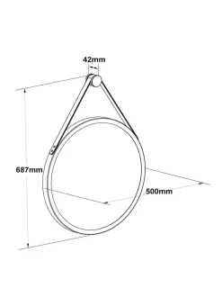 Next Hanging Round Wall Mirror Chalk Malvern Outlet