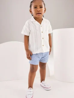 Next Chambray Blue Chino Shorts (3mths-7yrs) Online