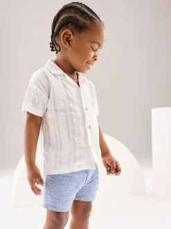 Next Chambray Blue Chino Shorts (3mths-7yrs) Online