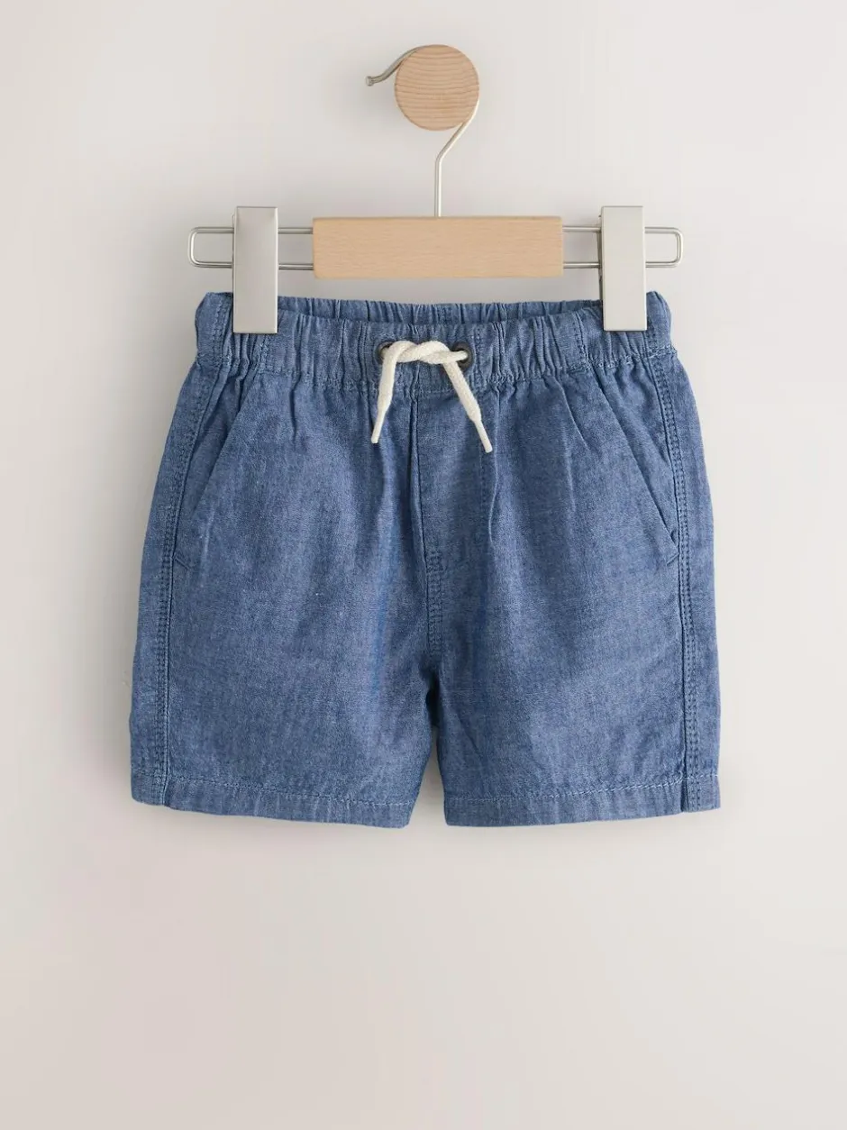Next Chambray Blue Pull On Shorts (3mths-7yrs) Sale