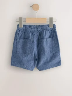 Next Chambray Blue Pull On Shorts (3mths-7yrs) Sale